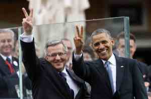 Il presidente degli Stati Uniti Obama con il presidente polacco Komorowski. Photo: PAP/Pawel Supernak